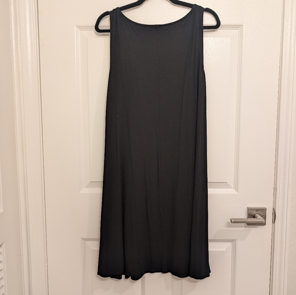 EILEEN FISHER Stretch-Jersey Crewneck Sleeveless Midi Dress Black Basic size M - Picture 4 of 4